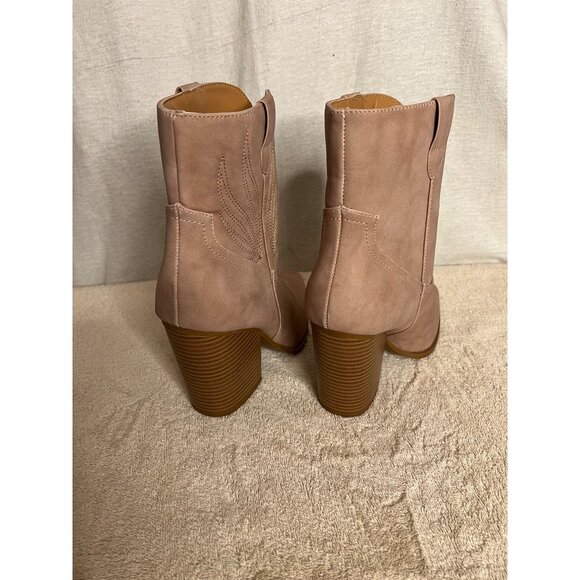 Qupid Slay 76X Women's Pink Western Ankle Boots Size 10 - Picture 5 of 15